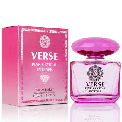 Verse Pink Crystal Intense for Women Eau de Parfum 3.4 fl oz (100ml) - Fruity & Floral Fragrance with Raspberry, Peony, Magnolia & Lotus
