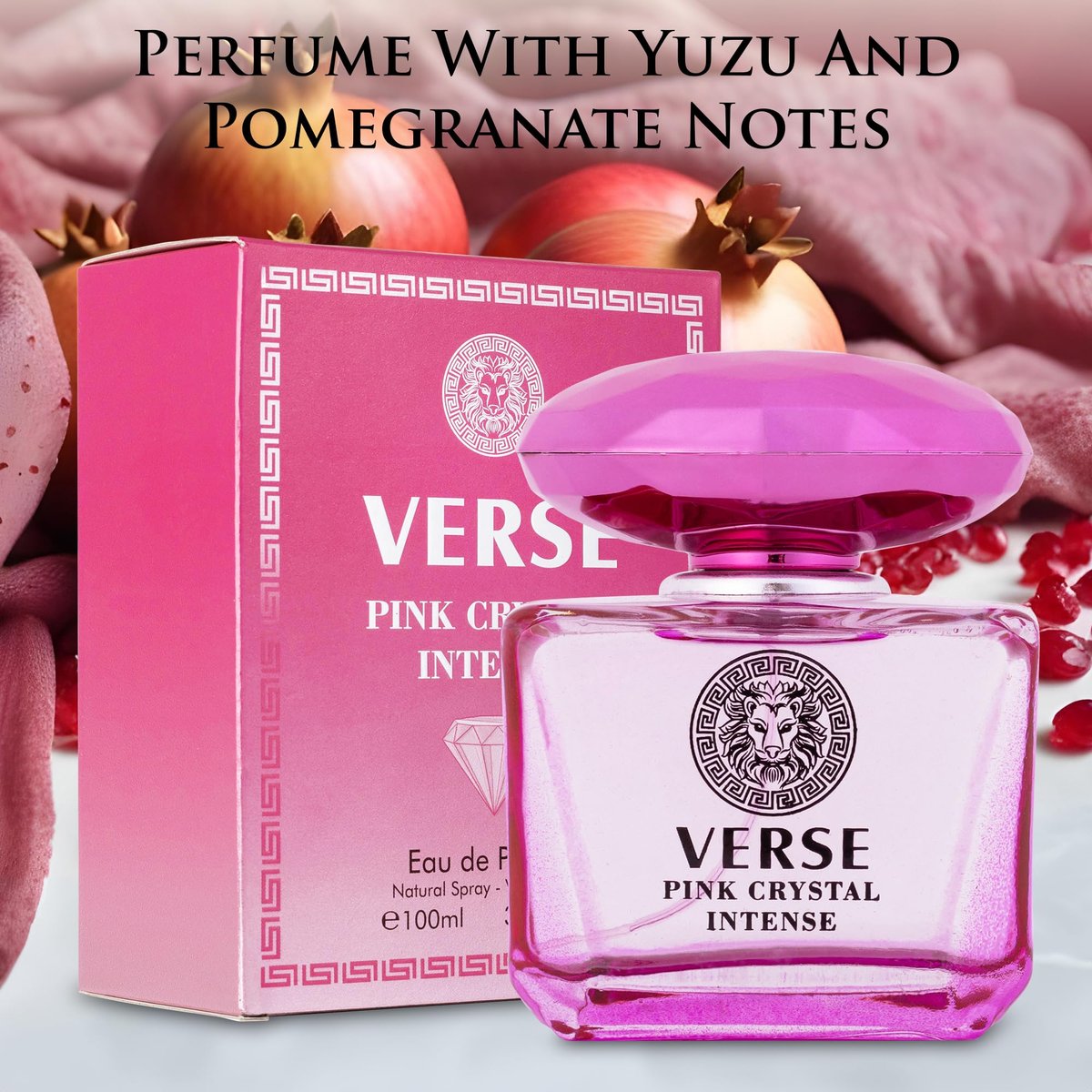 Verse Pink Crystal Intense for Women Eau de Parfum 3.4 fl oz (100ml) - Fruity & Floral Fragrance with Raspberry, Peony, Magnolia & Lotus - görsel 5