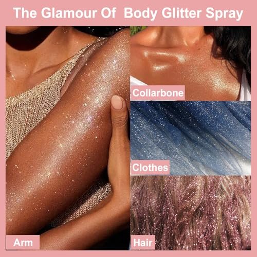 Boko Body Glitter Spray - 60ML Holographic Silver Glitter Spray for Body, Hair & Clothes - Quick-Drying, Long-Lasting Shimmer for Festivals, Concerts, Parties & Raves - görsel 10