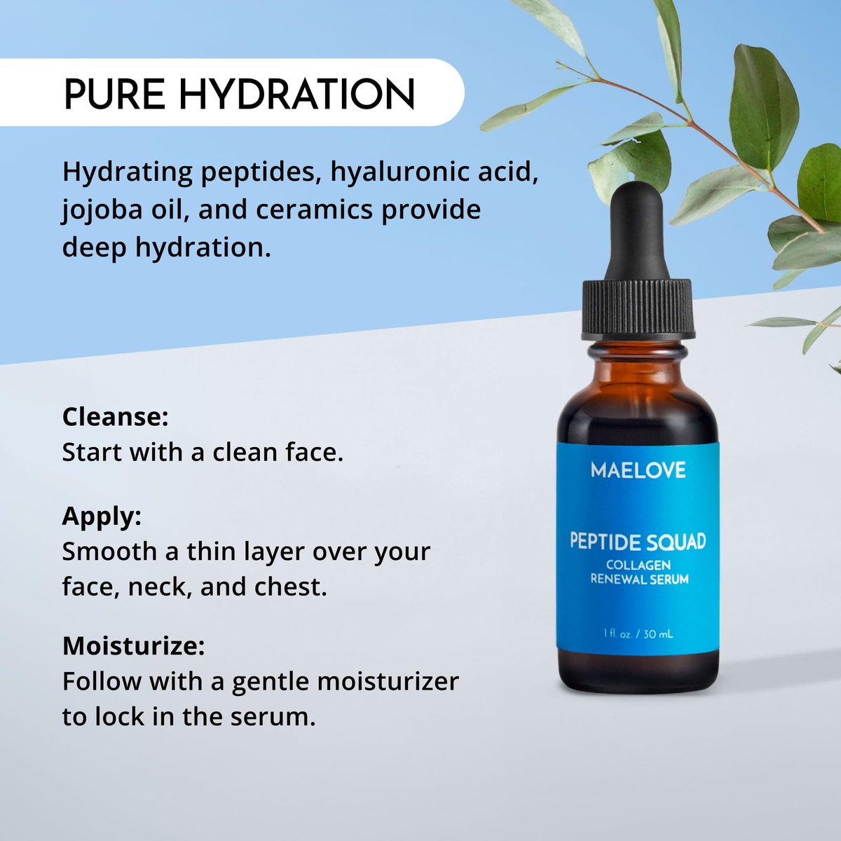 MAELOVE Peptide Squad Collagen Renewal Serum – Anti-Aging Face Serum with Copper Peptides, Argireline, Matrixyl 3000, Hyaluronic Acid & Niacinamide for Wrinkles, Fine Lines & Skin Elasticity Avelisse