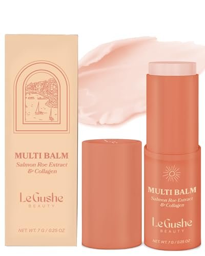 LE GUSHE All-in-One Face Balm Stick - Under Eye Brightener, Anti-Aging Under Eye Balm with Salmon Roe Extract & Collagen - for Fine Lines & Wrinkles - Use on Face, Forehead, Neck