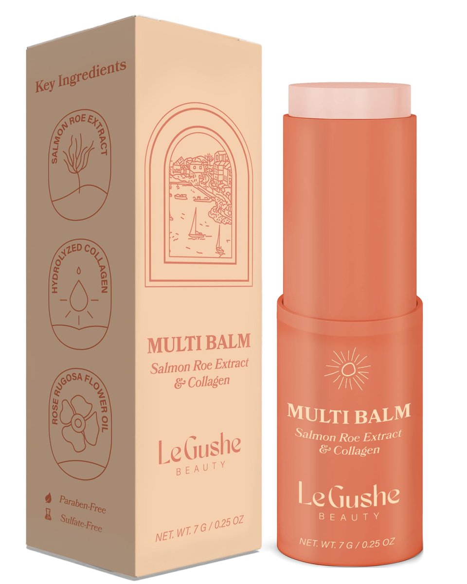 LE GUSHE All-in-One Face Balm Stick - Under Eye Brightener, Anti-Aging Under Eye Balm with Salmon Roe Extract & Collagen - for Fine Lines & Wrinkles - Use on Face, Forehead, Neck - görsel 15