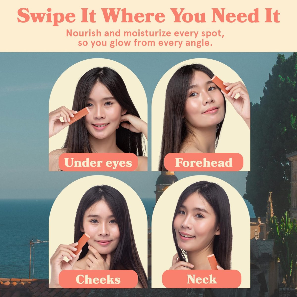 LE GUSHE All-in-One Face Balm Stick - Under Eye Brightener, Anti-Aging Under Eye Balm with Salmon Roe Extract & Collagen - for Fine Lines & Wrinkles - Use on Face, Forehead, Neck - görsel 7