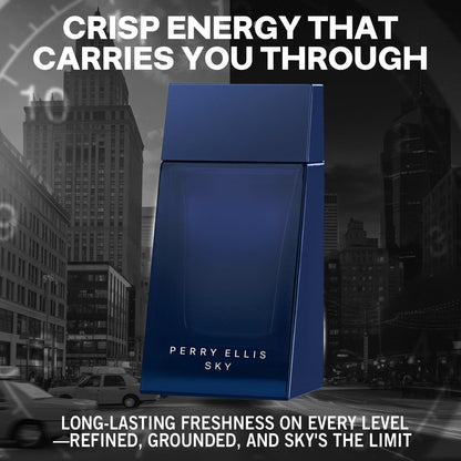 Perry Ellis Sky Eau De Toilette Spray for Men - 3.4 fl oz (100 mL) - Long Lasting Citrus & Woody Fragrance Avelisse