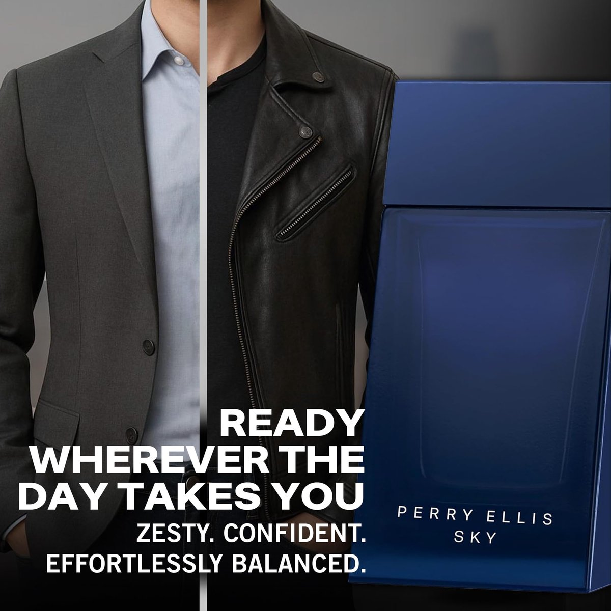 Perry Ellis Sky Eau De Toilette Spray for Men - 3.4 fl oz (100 mL) - Long Lasting Citrus & Woody Fragrance Avelisse