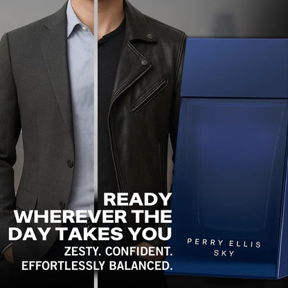 Perry Ellis Sky Eau De Toilette Spray for Men - 3.4 fl oz (100 mL) - Long Lasting Citrus & Woody Fragrance Avelisse