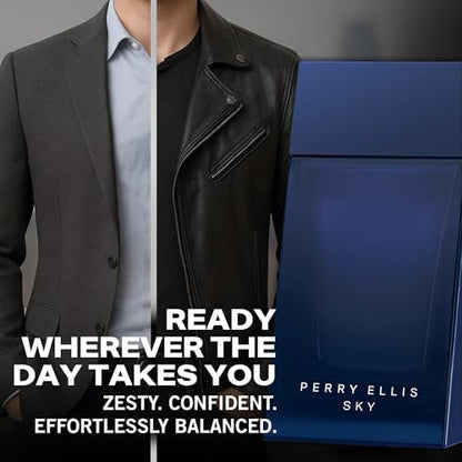 Perry Ellis Sky Eau De Toilette Spray for Men - 3.4 fl oz (100 mL) - Long Lasting Citrus & Woody Fragrance Avelisse