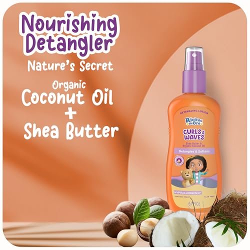 Ricitos de Oro Detangler Spray for Kids: Detangles and Softens Curls, Shea Butter Infused for Soft Hair, Frizz-Free Control, Sensitive Scalps Safe, Keeps Curls Bouncy and Defined, 6.7 oz (2-Pack) - görsel 8