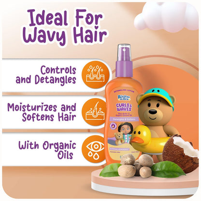 Ricitos de Oro Detangler Spray for Kids: Detangles and Softens Curls, Shea Butter Infused for Soft Hair, Frizz-Free Control, Sensitive Scalps Safe, Keeps Curls Bouncy and Defined, 6.7 oz (2-Pack)