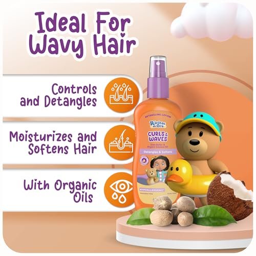 Ricitos de Oro Detangler Spray for Kids: Detangles and Softens Curls, Shea Butter Infused for Soft Hair, Frizz-Free Control, Sensitive Scalps Safe, Keeps Curls Bouncy and Defined, 6.7 oz (2-Pack) - görsel 6
