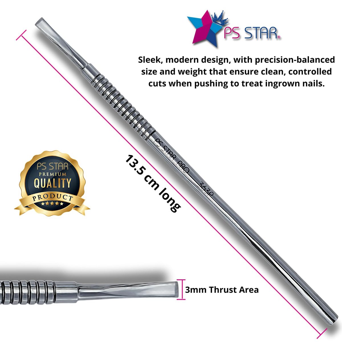 Ps Star 363P PODO PRO Ingrown Toenail Guide – Surgical Steel Cutter for Podiatry & Pedicure Avelisse