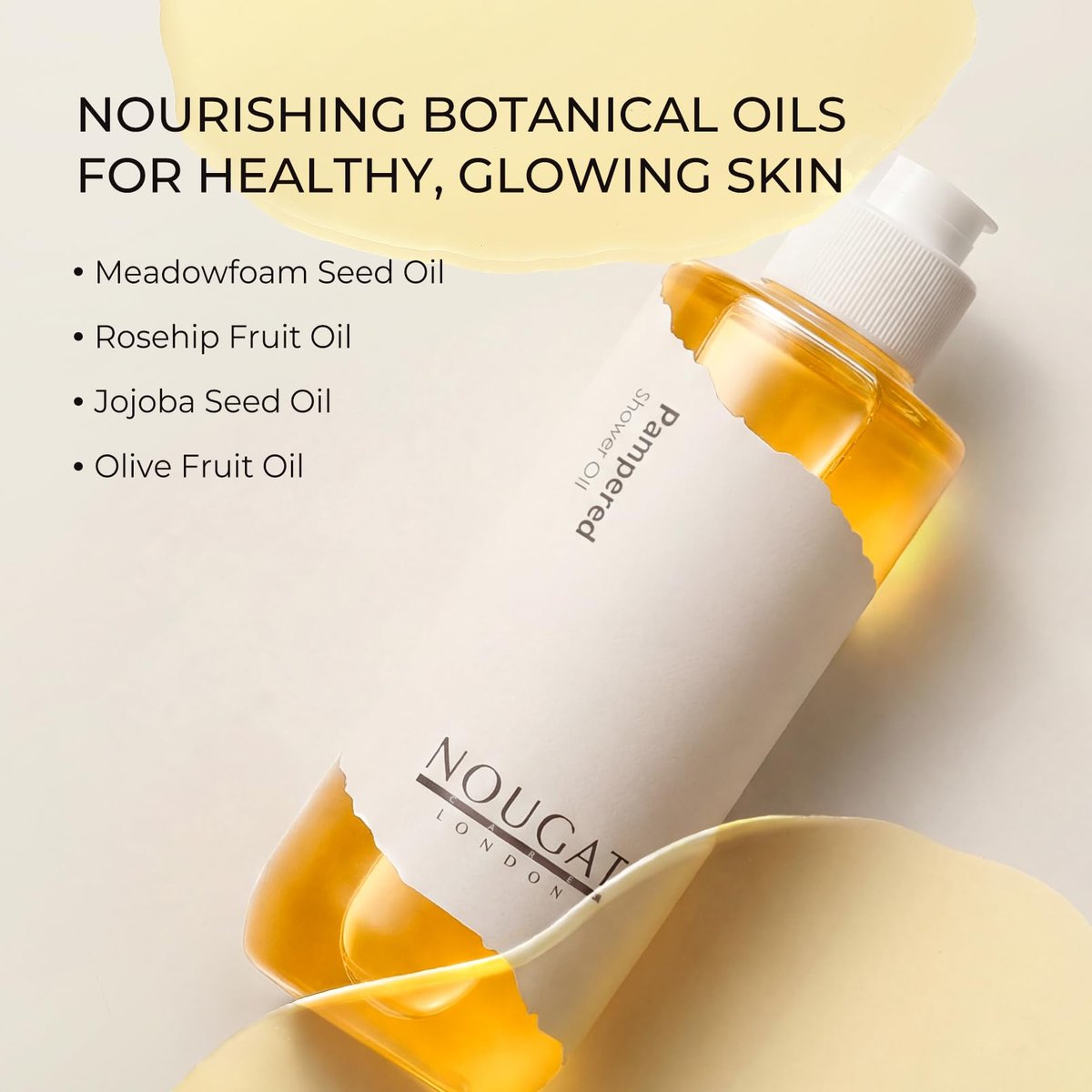 NOUGAT Pampered Shower Oil - Transforming Oil-to-Milk Body Cleanser for Makeup & Sunscreen Removal, Hydrating Botanical Wash for Dry Skin, Exotic Scent, 372g - görsel 13