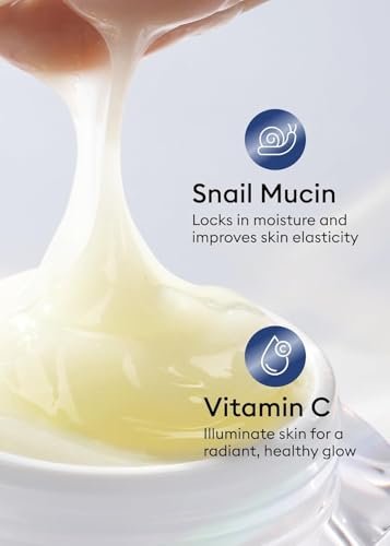 MISSHA Cell Renew Snail Mucin Vitamin C Cream - Hydrating Korean Moisturizer for Youthful Glow, 1.69 Fl Oz Avelisse