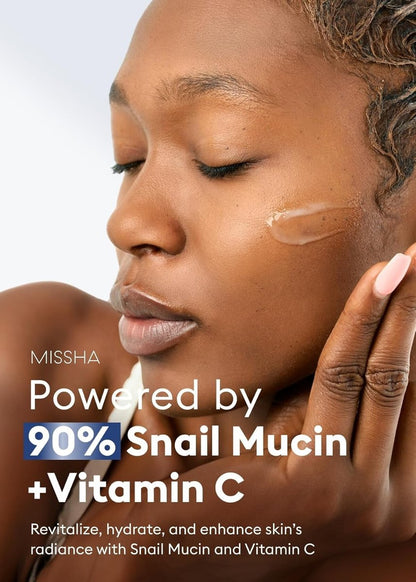 MISSHA Cell Renew Snail Mucin Vitamin C Cream - Hydrating Korean Moisturizer for Youthful Glow, 1.69 Fl Oz Avelisse