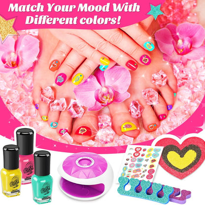 Kids Spa Day Kit for Girls – Foot Spa with Nail Dryer, Bath Bombs & Music – Pretend Play Toy Gift for Ages 6-12 Avelisse