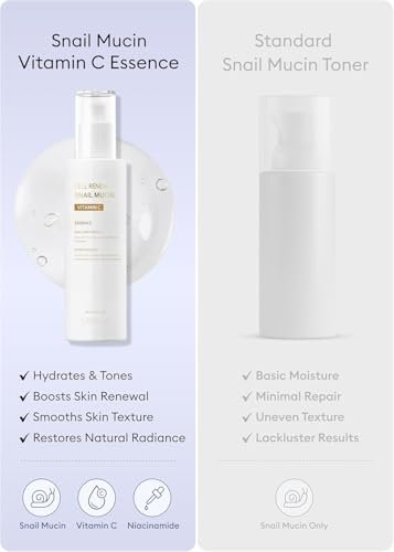 MISSHA Cell Renew Snail Mucin Vitamin C Essence Serum - Hydrating Korean Skincare for Glass Skin, 3.38 Fl Oz Avelisse