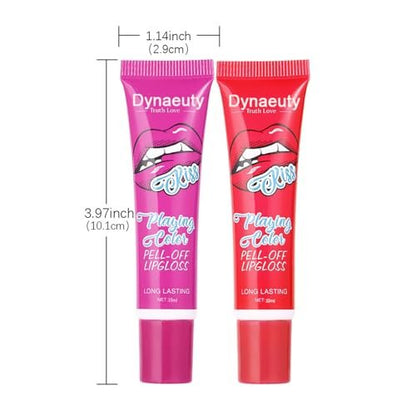 Dynaeuty 6-Piece Peel Off Lip Stain Set – Long Lasting, Waterproof, Non-Stick Cup Lip Tint & Gloss for Women