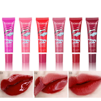 Dynaeuty 6-Piece Peel Off Lip Stain Set – Long Lasting, Waterproof, Non-Stick Cup Lip Tint & Gloss for Women