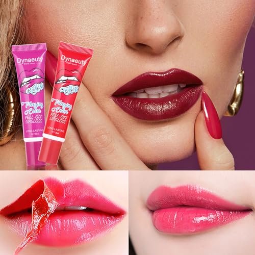 Dynaeuty 6-Piece Peel Off Lip Stain Set – Long Lasting, Waterproof, Non-Stick Cup Lip Tint & Gloss for Women - görsel 3