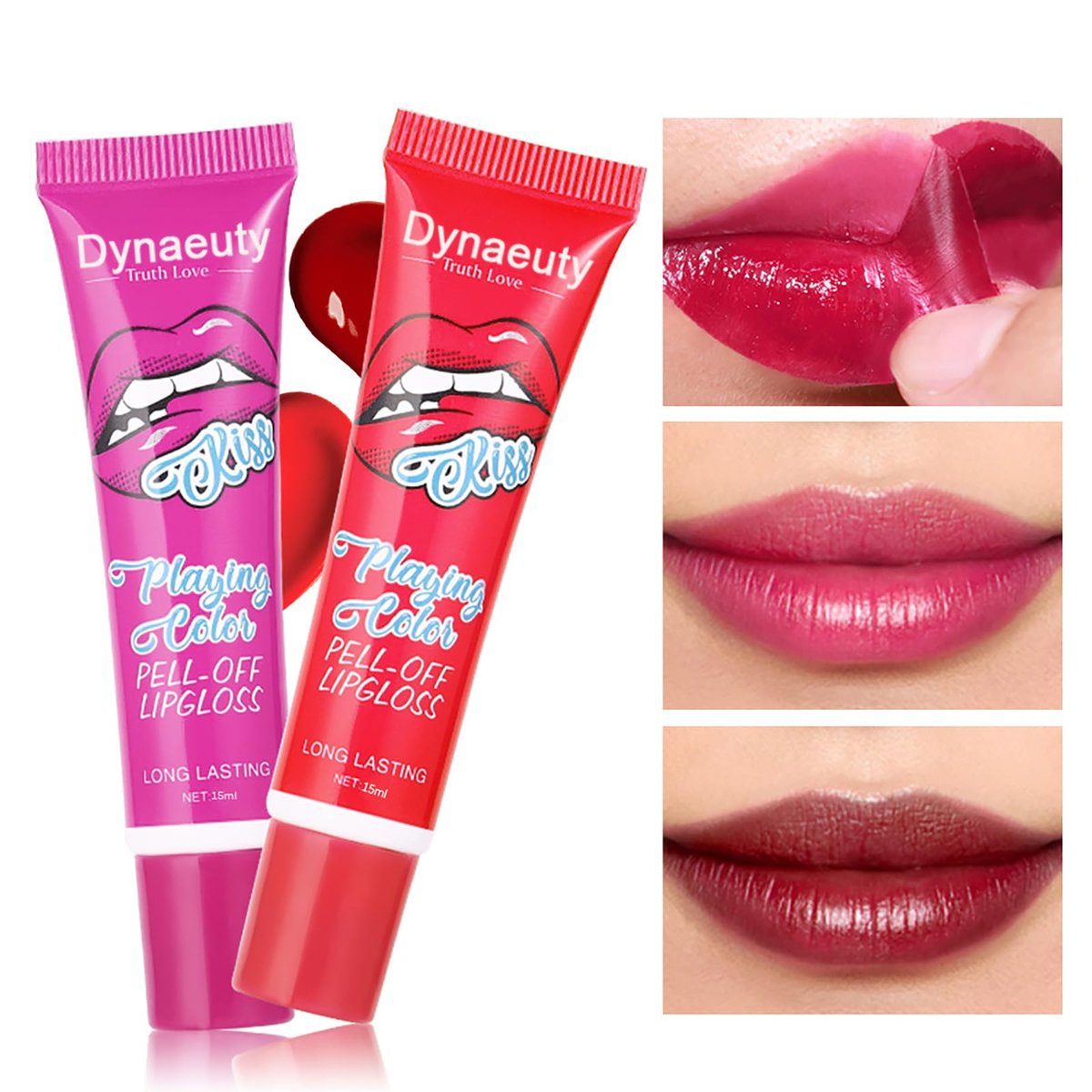 Dynaeuty 6-Piece Peel Off Lip Stain Set – Long Lasting, Waterproof, Non-Stick Cup Lip Tint & Gloss for Women - görsel 10