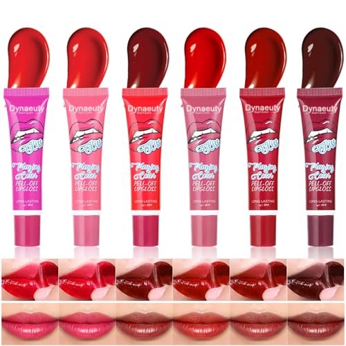 Dynaeuty 6-Piece Peel Off Lip Stain Set – Long Lasting, Waterproof, Non-Stick Cup Lip Tint & Gloss for Women - görsel 1