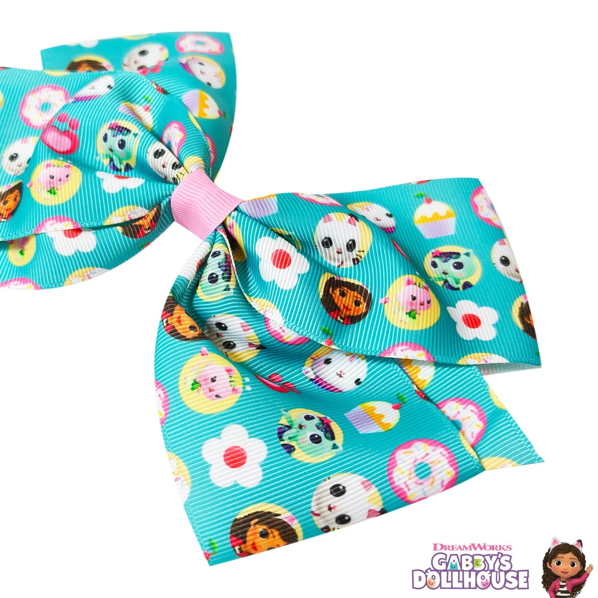 LUV HER Gabby's Dollhouse Single Hair Bow for Girls - Large Printed Hair Bow with Alligator Clip, Multicolor - görsel 7