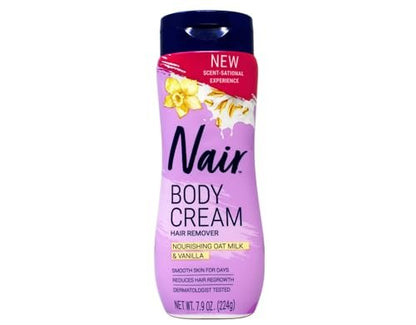 Nair Body Cream Hair Remover, Nourishing Oat Milk & Vanilla Scent, Dermatologist Tested, 7.9 oz (Pack of 3) Avelisse
