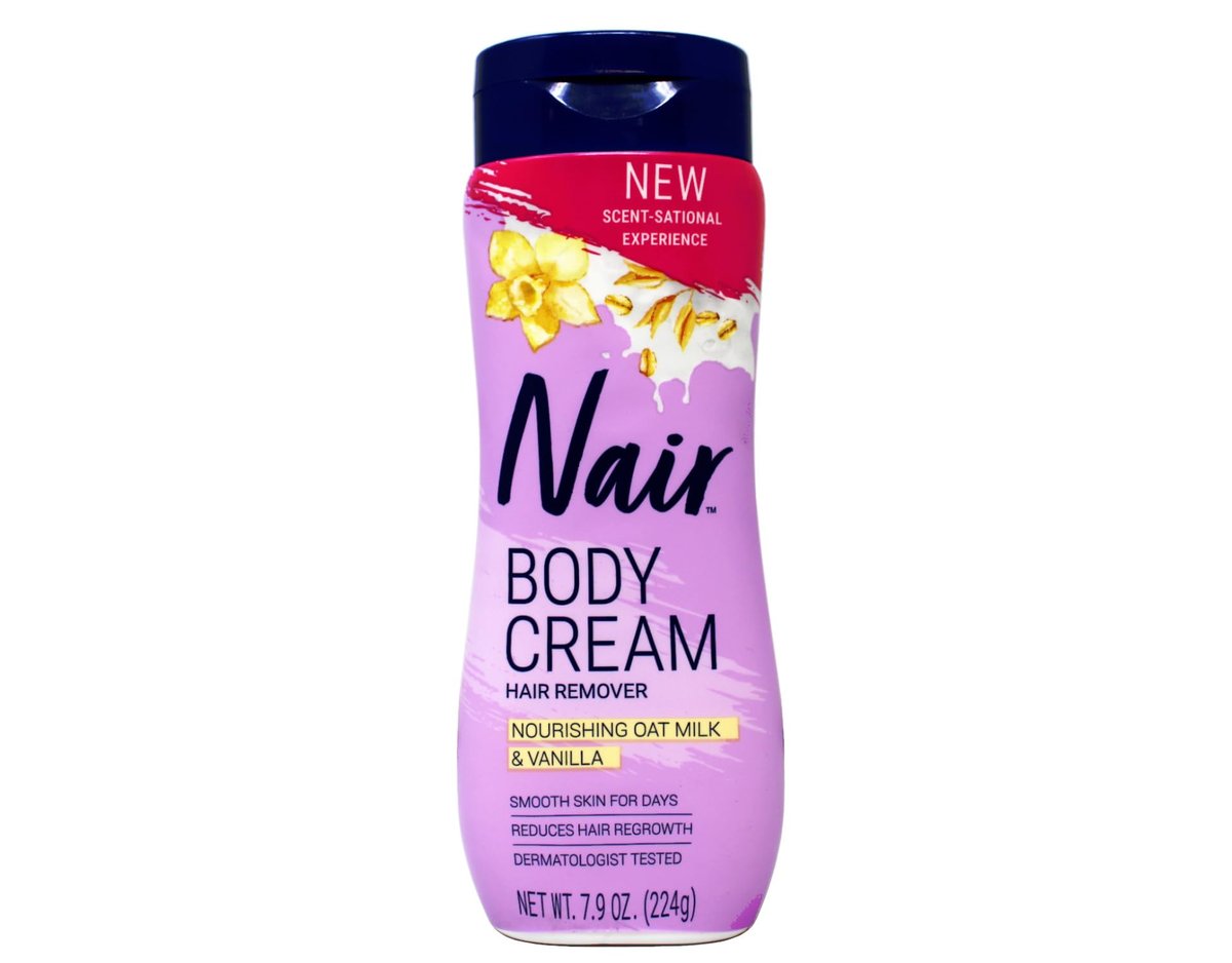 Nair Body Cream Hair Remover, Nourishing Oat Milk & Vanilla Scent, Dermatologist Tested, 7.9 oz (Pack of 3) Avelisse