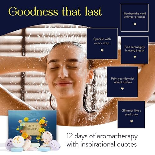 Aromatherapy Shower Steamers – 12-Pack Self Care & Spa Birthday Gifts for Women, Lavender & Eucalyptus Essential Oils for Relaxation & Stress Relief Avelisse