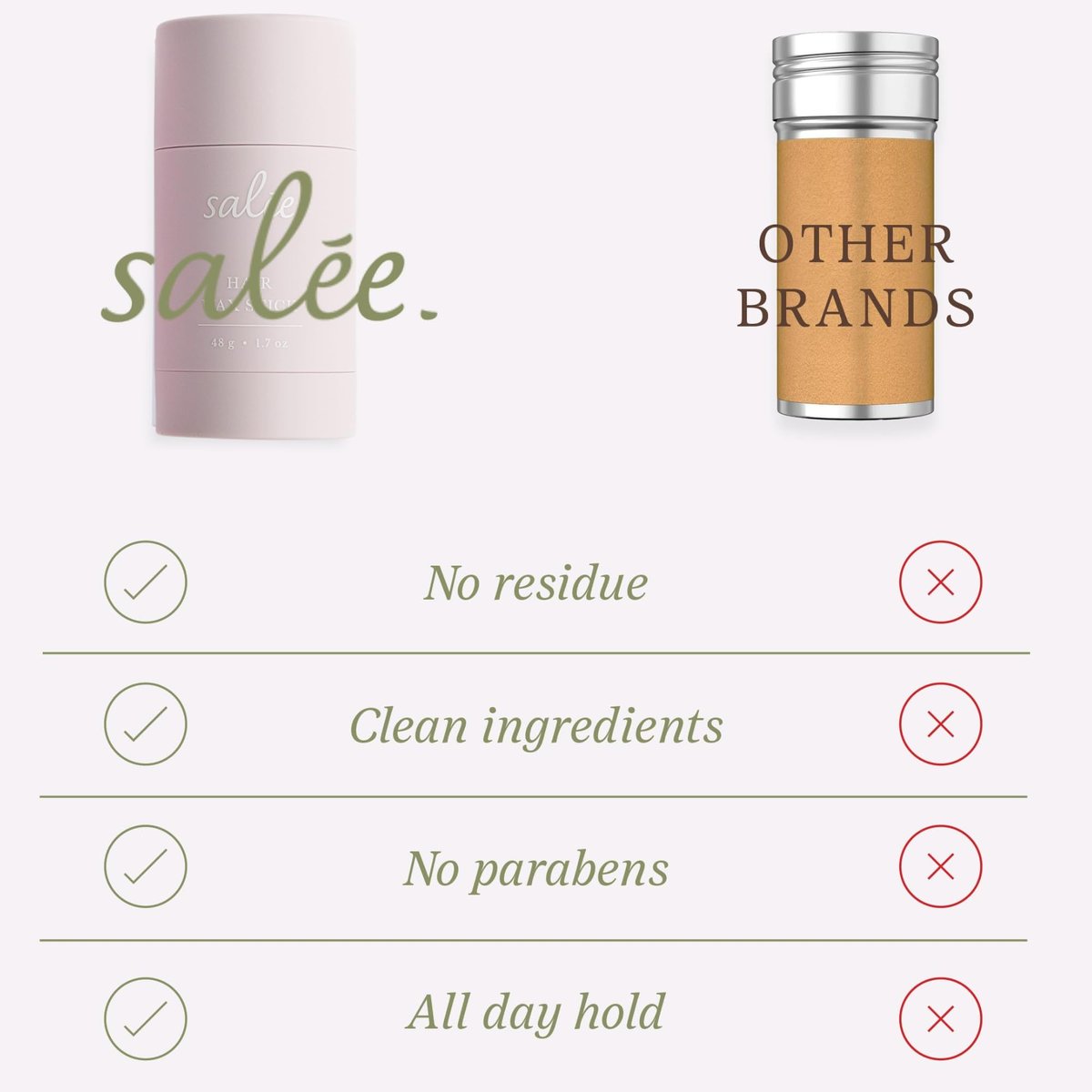Salée Hair Wax Stick – All Day Hold for Slick Back Ponytails, Tame Flyaways & Frizz, Non-Toxic Clean Ingredients, No Residue, for Women & Girls (1.7 oz) - görsel 4