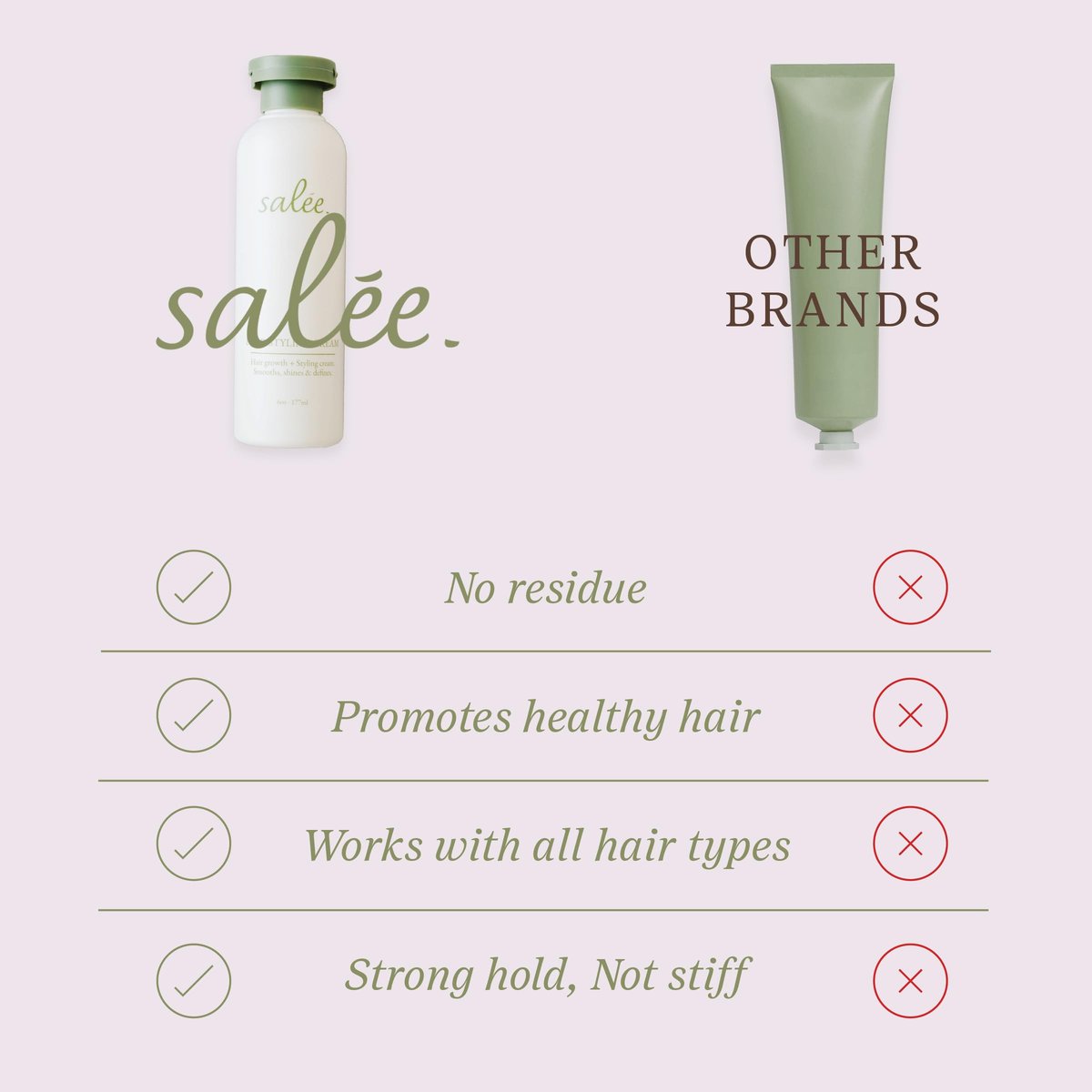 Salée Styling Hair Cream Slickback Gel – Smoothing & Anti-Frizz for Women, Kids, Girls – Curls, Wavy & Straight Hair, 6 oz Avelisse