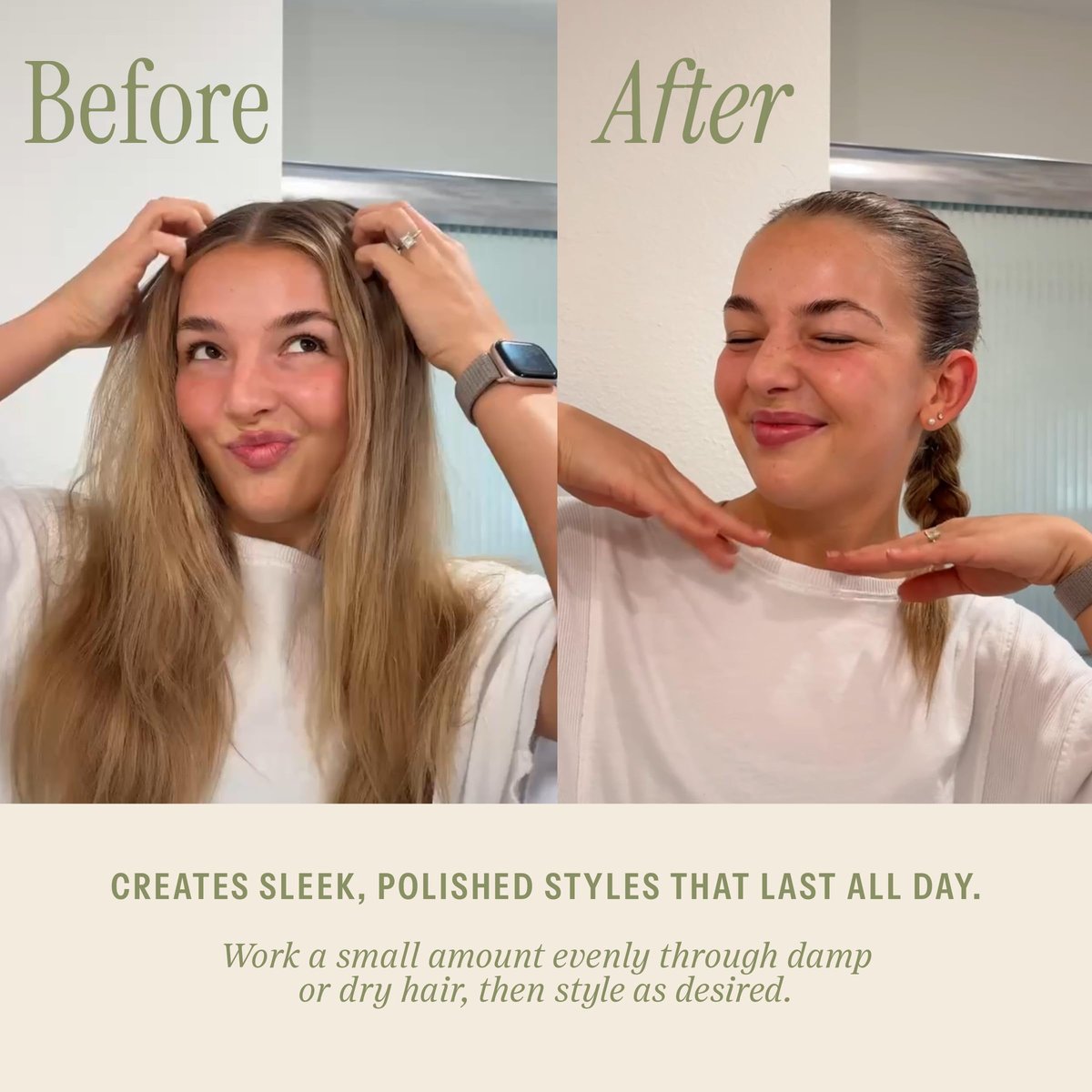 Salée Styling Hair Cream Slickback Gel – Smoothing & Anti-Frizz for Women, Kids, Girls – Curls, Wavy & Straight Hair, 6 oz Avelisse
