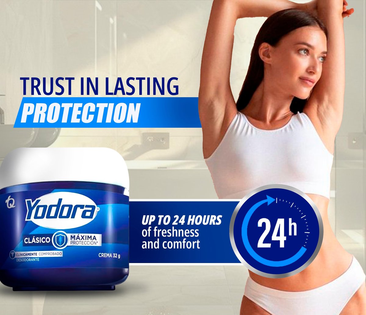 YAHVE Classic Yodora Deodorant Maximum Protection - Pack of 2 (32g Each) - Despensa Colombiana Avelisse