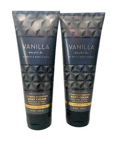Bath & Body Works Vanilla Noir Body Cream, 8 oz (Pack of 2) - Rich Moisturizer for Silky Skin Avelisse