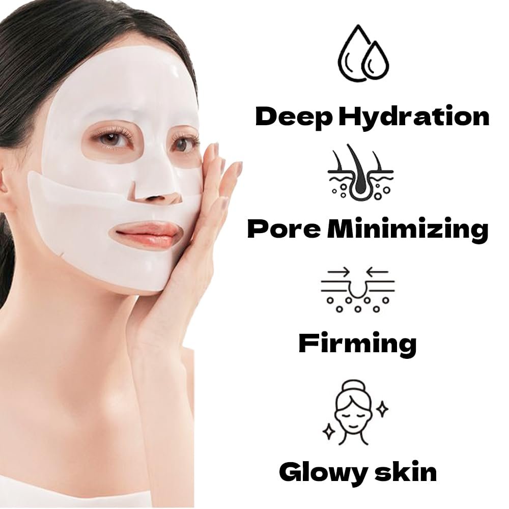 MKBLNP Collagen Face Mask - Hydrating Overnight Collagen Face Mask (6 pcs/1 Box) - Deep Collagen Anti Wrinkle Lifting Mask for Improved Elasticity, Firming, and Moisturizing - görsel 3