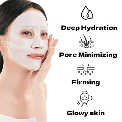 MKBLNP Collagen Face Mask - Hydrating Overnight Collagen Face Mask (6 pcs/1 Box) - Deep Collagen Anti Wrinkle Lifting Mask for Improved Elasticity, Firming, and Moisturizing