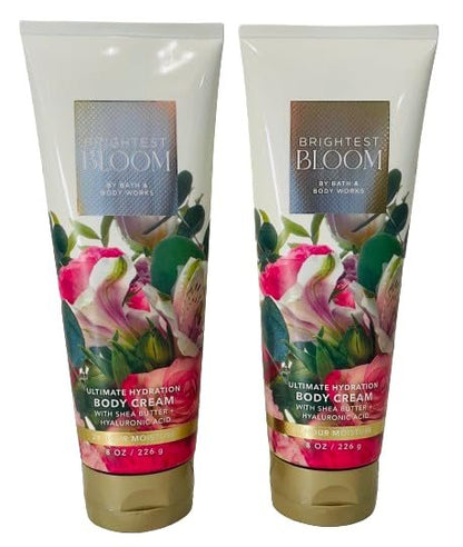 Bath & Body Works Brightest Bloom Ultimate Hydration Body Cream 8 oz (Pack of 2) – Intense Moisture & Long-Lasting Fragrance Avelisse