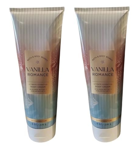 Bath & Body Works Vanilla Romance Ultimate Hydration Body Cream 8 oz (Pack of 2) Avelisse