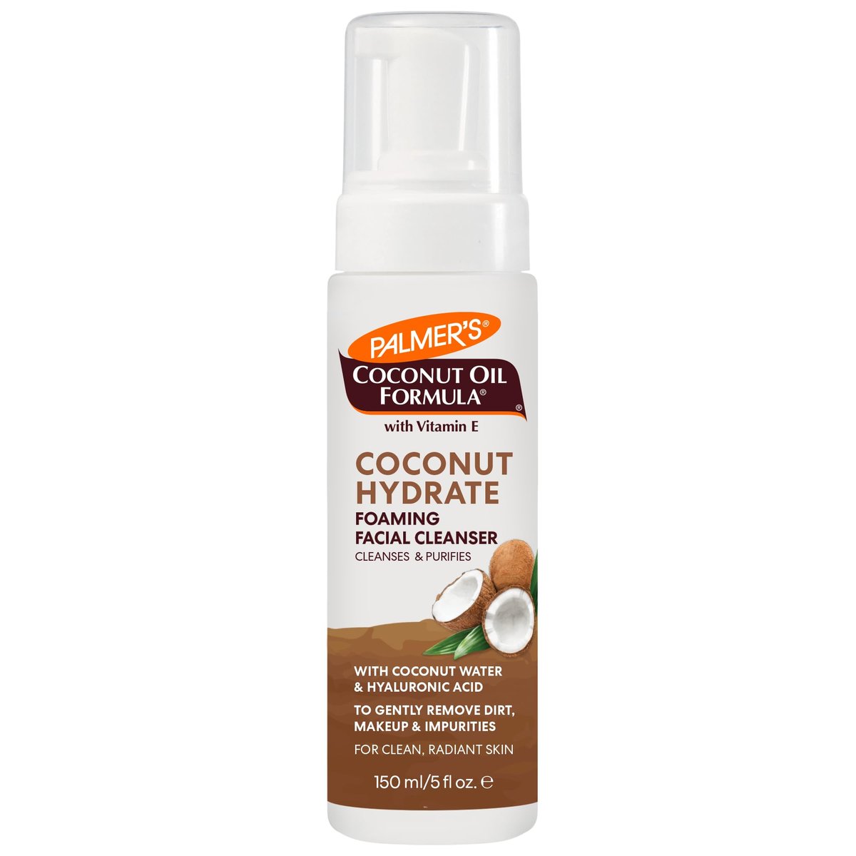 Palmer's Coconut Oil Formula Coconut Hydrate Foaming Facial Cleanser, 5 Fl Oz - Gentle Face Wash with Coconut Water, Hyaluronic Acid & Vitamin E for Purifying & Moisturizing Skin - görsel 1