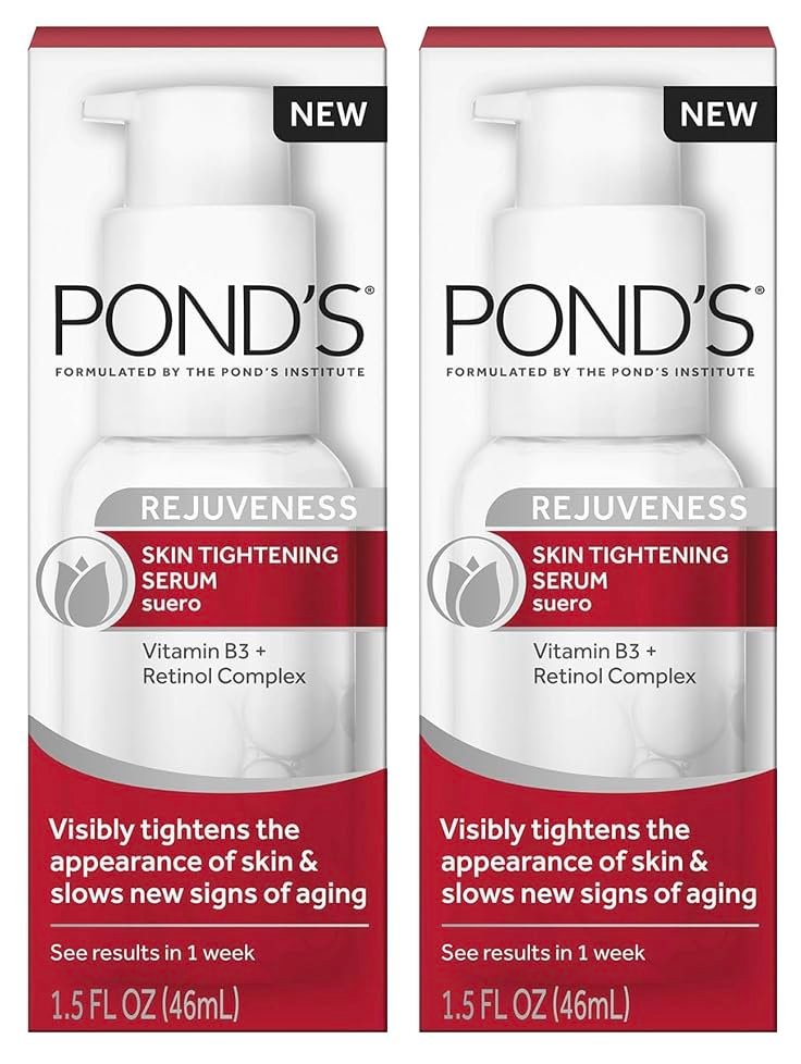 Pond's Rejuveness Skin Tightening Serum, Visibly Tightens Appearance of Skin & Helps Slow New Signs of Aging, 1.7 Fl Oz (2-Pack) Avelisse