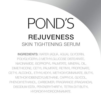 Pond's Rejuveness Skin Tightening Serum, Visibly Tightens Appearance of Skin & Helps Slow New Signs of Aging, 1.7 Fl Oz (2-Pack) Avelisse