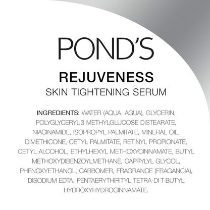 Pond's Rejuveness Skin Tightening Serum, Visibly Tightens Appearance of Skin & Helps Slow New Signs of Aging, 1.7 Fl Oz (2-Pack) Avelisse