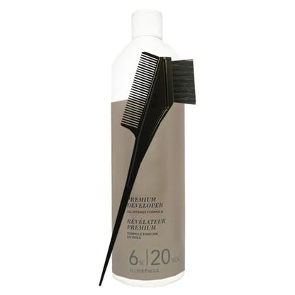 BlondeMe Developer 6% (20 Volume) 33.8 oz + M Hair Designs Tint Brush Comb Bundle