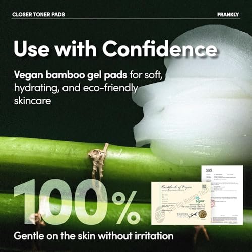 FRANKLY Pore Closer Toner Pads - Rice Jelly Pads with 9 Peptides, Vegan Collagen & Rice Extract | Pore Minimizer & Hydrating Korean Skin Care | 70 Count - görsel 14