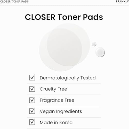 FRANKLY Pore Closer Toner Pads - Rice Jelly Pads with 9 Peptides, Vegan Collagen & Rice Extract | Pore Minimizer & Hydrating Korean Skin Care | 70 Count - görsel 18