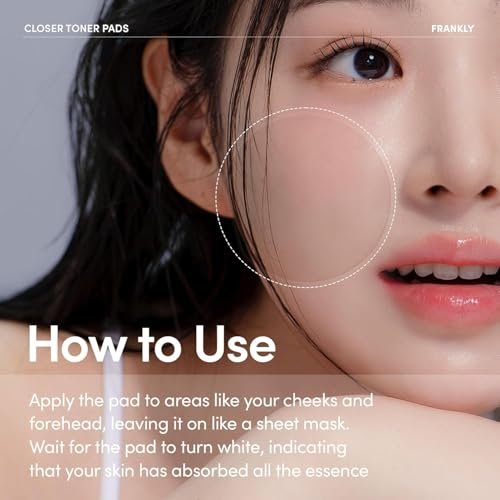 FRANKLY Pore Closer Toner Pads - Rice Jelly Pads with 9 Peptides, Vegan Collagen & Rice Extract | Pore Minimizer & Hydrating Korean Skin Care | 70 Count - görsel 12
