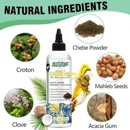 Natural Chebe Hair Oil for Hair Growth – Chebe Oil Moisturizer for Scalp, African Chebe Powder for Stronger, Thicker, Longer Hair, 10 in 1 Chebe Hair Growth Oil with Braid Bonnet for Sleeping Avelisse