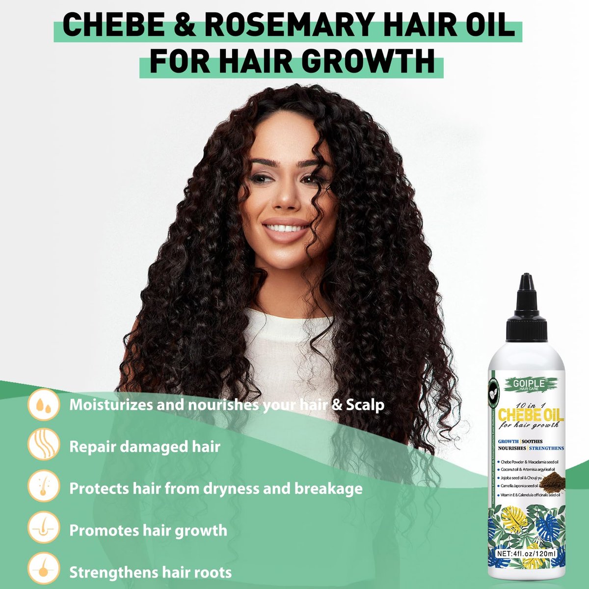 Natural Chebe Hair Oil for Hair Growth – Chebe Oil Moisturizer for Scalp, African Chebe Powder for Stronger, Thicker, Longer Hair, 10 in 1 Chebe Hair Growth Oil with Braid Bonnet for Sleeping Avelisse