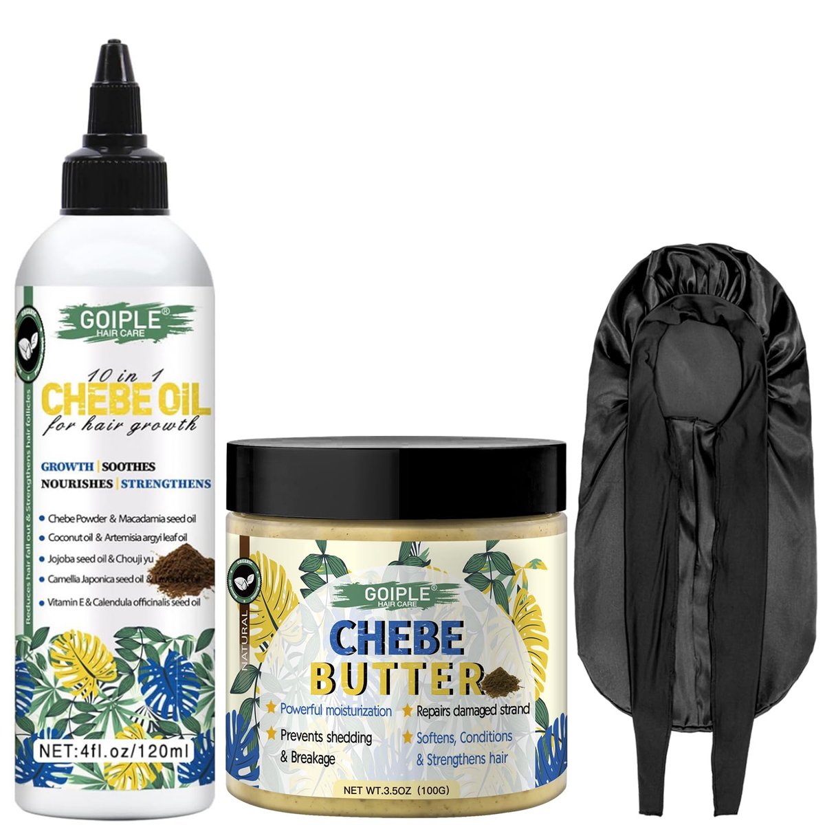 Natural Chebe Hair Oil for Hair Growth – Chebe Oil Moisturizer for Scalp, African Chebe Powder for Stronger, Thicker, Longer Hair, 10 in 1 Chebe Hair Growth Oil with Braid Bonnet for Sleeping Avelisse