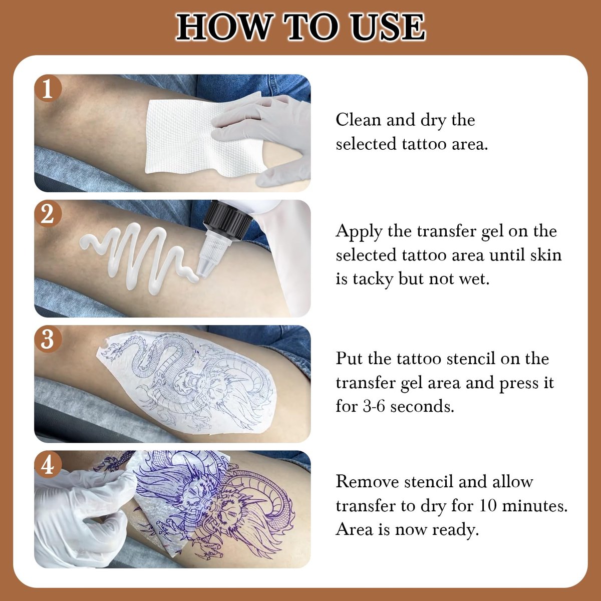 Pjordo Tattoo Stencil Transfer Gel Solution – Professional Tattoo Transfer Gel for Stencil Application, Tattoo Supplies for Artists & Beginners - görsel 9